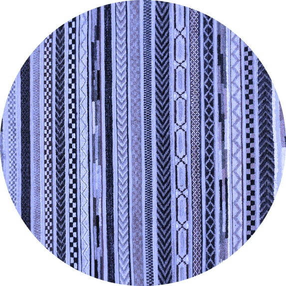 Ahgly Company Indoor Round Abstract Blue Modern Area Rugs, 3' Round