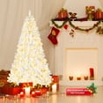 Ktaxon 8ft Prelit Xmas Tree, 670 LED Lights, 2008 Tips, Remote Control, Auto Open, White