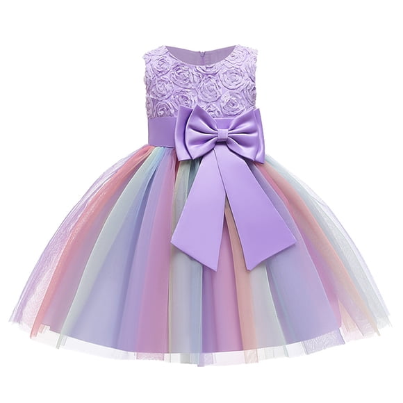 Robes Filles Robes Enfants Formelles pour Filles Robe Violette pour Filles Robe d'Anniversaire Filles Robes Filles Taille Mode Filles