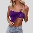 thumbnail image 5 of TrendOFT Womens Tank Tops With Built in Bra Adjustable Spaghetti Strap Wireless Cami Tank Undershirts Solid Basic Yoga Shirts Dark Purple XXXXXXL, 5 of 7