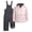 Soft Pink/Grey, variant on Girls Snowsuit Set - Insulated Ski Jacket and Snow Pants Overall Bibs for Girls 2 Piece