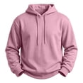 thumbnail image 4 of Hoodie for Men Pullover Fleece Sweatshirt with Pockets Long Sleeve Casual Athletic Top, Pink-XXXL, 4 of 9