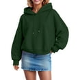 thumbnail image 2 of Xudanell Pullover Sweatshirts for Women Pullover Lightweight Sweatshirts Oversized Hoodies Long Sweatshirt Dark Green S, 2 of 6