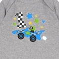 thumbnail image 3 of Inktastic Happy 1st Birthday Blue Racing Car Baby Romper Coveralls, 3 of 4
