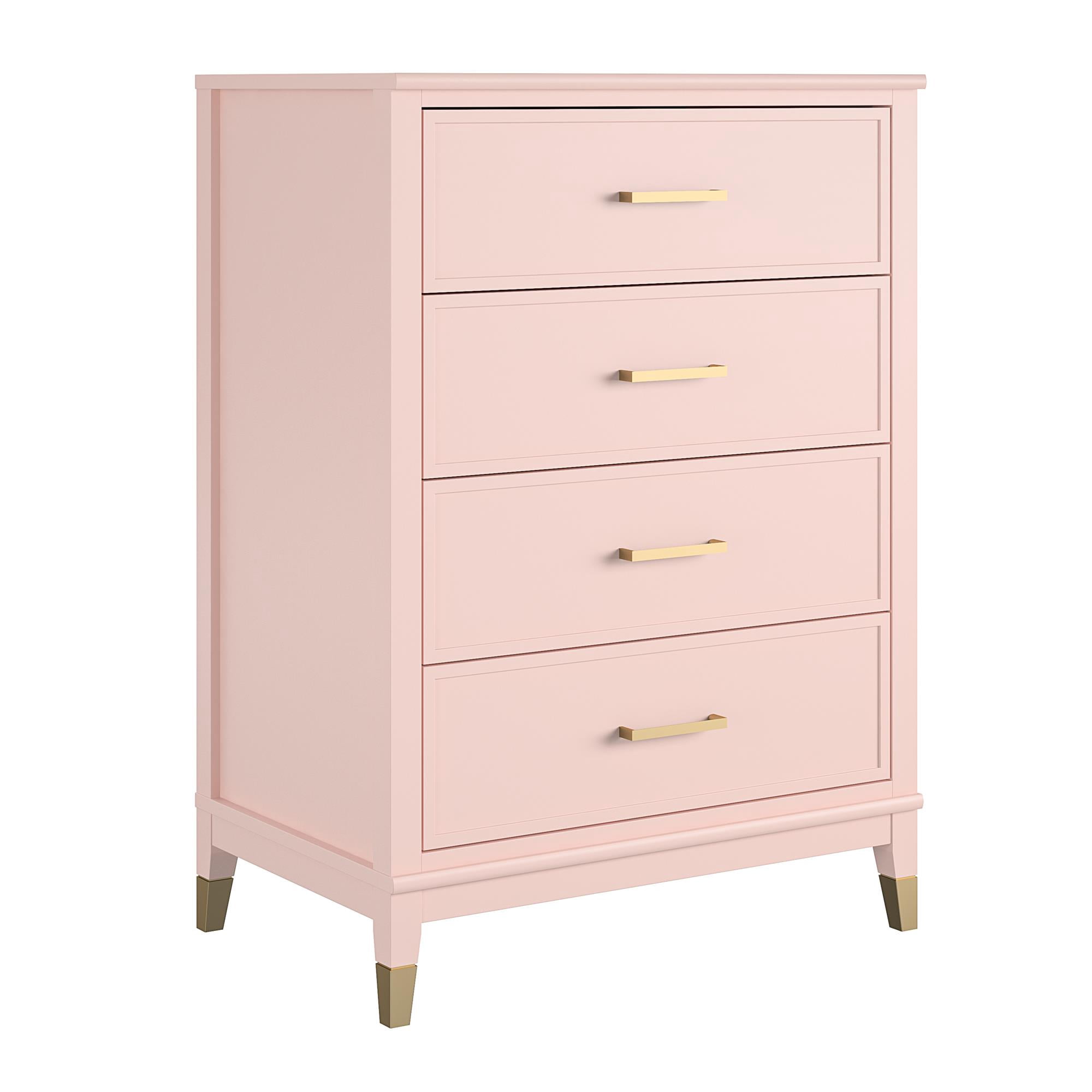 CosmoLiving by Cosmopolitan Westerleigh 4-Drawer Dresser, Pale Pink