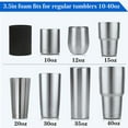 thumbnail image 5 of Oasiva 6 Pieces Black Cup Turner Foam Flexible Tumbler Sponge Inserts for 10oz-40oz Skinny Common Tumbler Crafting Work with 3/4 Inch PVC Pipe, 5 of 9
