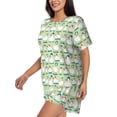 thumbnail image 2 of Fuzoiu Duck Print Women's Short-Sleeved Pajama Set,Lounge Sleepwear Set,Womens Pajama Sets 2 Piece,Button-Up Top and Shorts with Pockets-4X-Large, 2 of 7