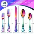 thumbnail image 2 of Gorgeous Retro Royal Rainbow Stainless Steel 20 Pieces Flatware Set, Multicolour Silverware Set, Anti-Rust Stainless Steel Dark Cutlery Set Utensils Including Fork Spoon and Knife, 2 of 7