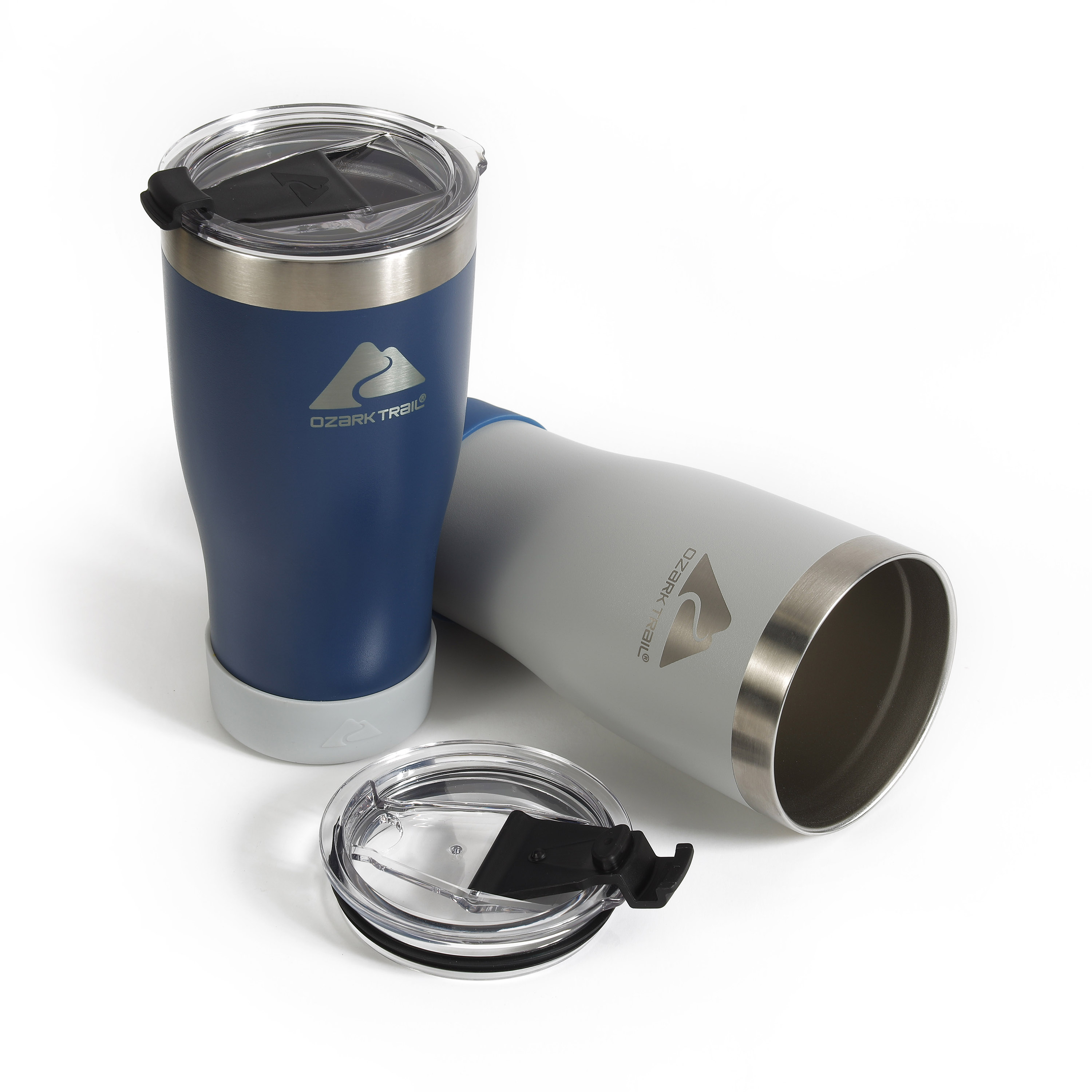 Ozark Trail 2 Pack Stainless Steel Vacuum Tumblers, 20oz, Navy and Silver - image 5 of 5