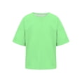 thumbnail image 4 of YunPes Tween Girls Oversized Short Sleeve Baggy Solid Crewneck T-shirt Kids Summer Quick Dry Lightweight Casual Tops, 4 of 7