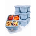 thumbnail image 3 of Reusable 4-Compartment Snack Container, Bento-Style Divided Lunch Box for Work, Travel & Meal Prep,1PC Blue, 3 of 9