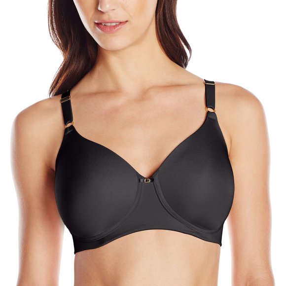 Vanity Fair Womens Beauty Back Full Coverage Wirefree Bra, 36DD, Midnight Black