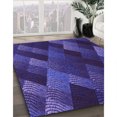 thumbnail image 2 of Ahgly Company Indoor Rectangle Patterned Denim Dark Blue Area Rugs, 6' x 9', 2 of 6