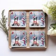 thumbnail image 4 of Hello Winter Border Collie Football Snowman Welcome Snowy Morning Set of 4 Stone Coasters Borders Dog Lovers Gifts Idea 4x4in Absorbent Soapstone Coaster - 01012, 4 of 5