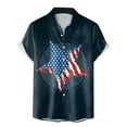 thumbnail image 3 of Bjutir 4Th Of July Shirts For Men Summer Short Sleeve Button Down Lapel Neck T Shirts Usa Flag Print Fashion 3D Printed Patriotic Lightweight Tops Beach Hawaiian Mens Tees Navy M, 3 of 4