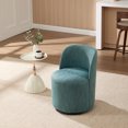 thumbnail image 3 of CQSXDA Upholstered Barrel Chair In Linen, Mid Century Swivel Accent Chair For Kitchen, Dining Room And Living Space, Dark Green, 3 of 11