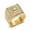 Gold color, variant on Hip Hop Bling Iced Out 14K Yellow Gold Geometric Square Finger Rings for Men Rapper Jewelry Golden Silver Color