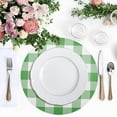 thumbnail image 3 of GZHJMY St. Patrick's Day Round Braided Placemats Set of 6 Green and White Plaid Round PVC Woven Place Mats Indoor Washable for Kitchen Dining Tables 15 inch Heat Resistant Round Table Mats, 3 of 7