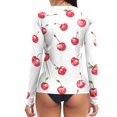 thumbnail image 2 of joogoo Womens UPF 50+ Sun Shirts Cherry Fruit Long Sleeve UV Protection Rash Guard Tops M, 2 of 7