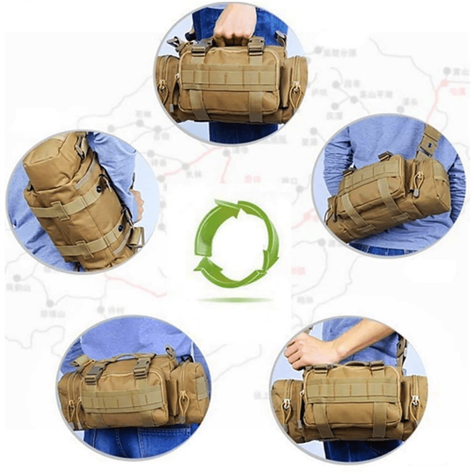 G4Free Waist Pack Sling Bag, Small Crossbody Fanny Pack with Handlebar Strap for Outdoor Hiking and Travel