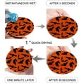 thumbnail image 2 of RYLABLUE Halloween Bat Pattern Orange Set of 4 Round Coaster for Drinks, Absorbent Ceramic Stone Coasters Cup Mat with Cork Base for Home Kitchen Room Coffee Table Bar Decor, 2 of 5