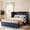 Blue, variant on Queen Size 2-in-1 Murphy Cabinet Bed, Foldable Platform Bed Frame with Large Storage Drawer and Built-in Power Strip, Multi-Functional Murphy Bed, Blue