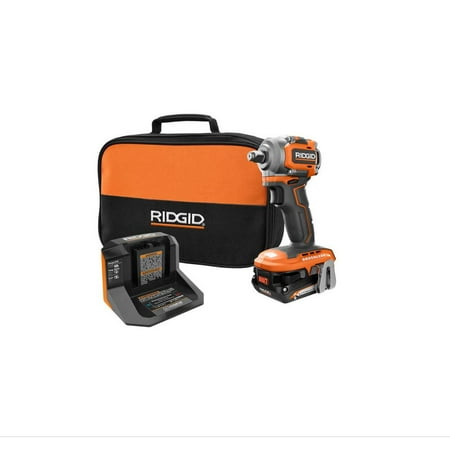 

RIDGID 18V SubCompact Brushless Cordless 1/2 in. Impact Wrench Kit with 2.0 Ah Battery 18V Charger and Bag
