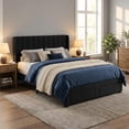 thumbnail image 1 of Upholstered Bed Frame with Storage Drawer, Heavy-Duty Steel Framework & Wooden Slats, Tufted Headboard, No Box Spring Needed, 1 of 1