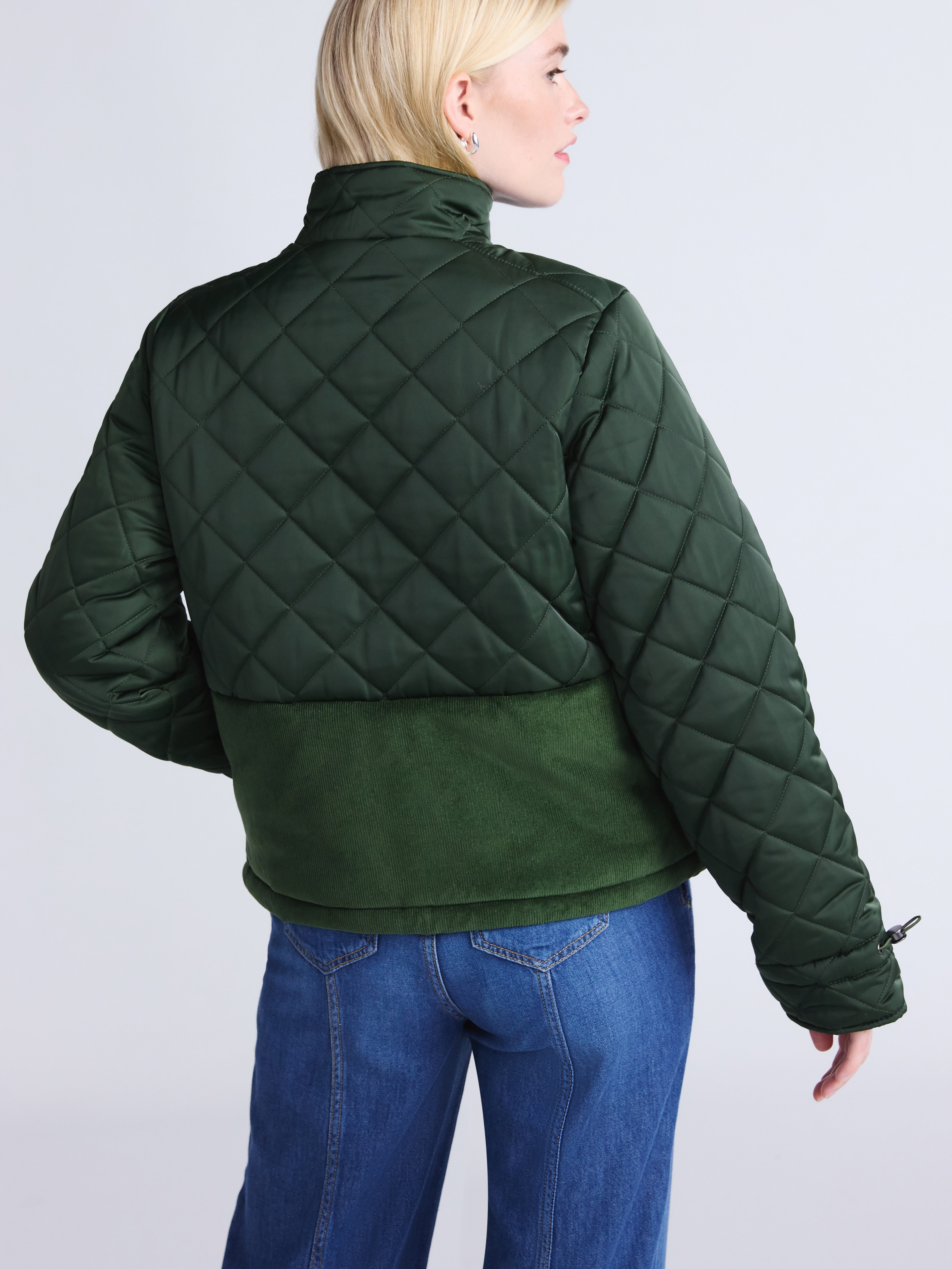 Time and Tru Women's and Women’s Plus Mixed Media Puffer Jacket, Sizes XS-2X