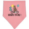 thumbnail image 2 of Inktastic 1st Birthday Bear on Bicycle 1 Year Old Baby Bandana Bib, 2 of 4
