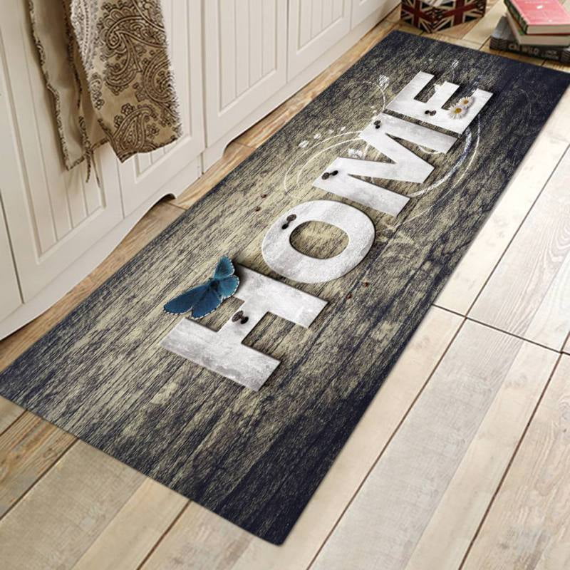 HD_ IT Bird Printed Bathroom Kitchen Anti-Slip Floor Mat Flannel Rug Doormat Se 