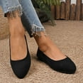 thumbnail image 6 of Black Ladies Casual Loafers Flat Shoes, Round Toe Closed Toe, Soft Sole Comfortable Slip On Flocked, 6 of 9