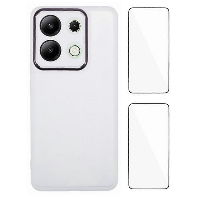 WANLONFENG DKSM2 Series Clear Case for Xiaomi Redmi Note 13 4G TPU Phone Cover with 2Pcs Screen Film
