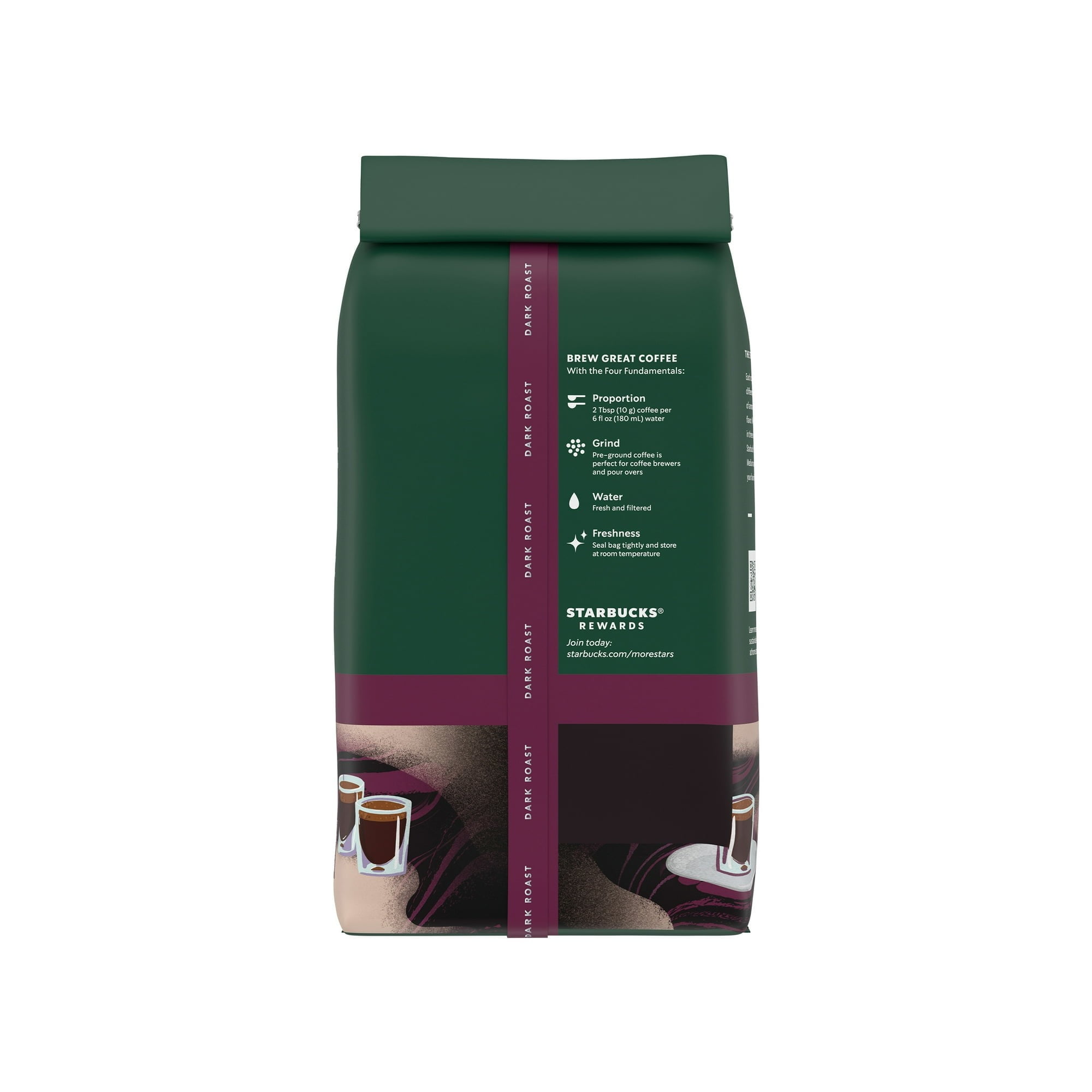 (2 Pack) Starbucks Espresso Roast Dark Roast Ground Coffee 12-Ounce Bag