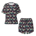 thumbnail image 5 of Wukai Bohemian Chicken Women's Pajama Set,Short-Sleeve Top and Shorts with Elastic Waistband and Pockets for Loungewear, Yoga, and Casual Wear-3X-Large, 5 of 8