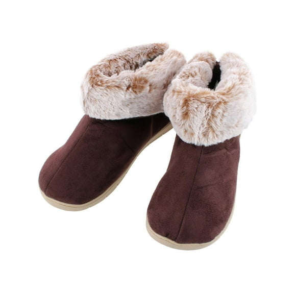 Isotoner Recycled Microsuede and Faux Fur Boot Slipper (Women)