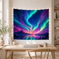 thumbnail image 5 of Northern Lights Aurora Over Mountain Lake in Starry Night Sky, Serene Celestial for Space Enthusiasts, Mystical Nature Wall Art, Christmas Gift, Tapestry Wall Hanging for Bedroom and Living Room, 5 of 7