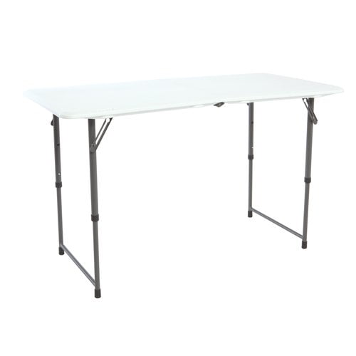 Details about   Lifetime 4' Fold-In-Half Adjustable Table White Granite 