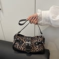 thumbnail image 4 of HUISZJ Black Leopard Shoulder Bag, Goth Punk Hobo Bag with Buckle, Y2K Style Underarm Bag for Women Shopping Travel Outdoor, 4 of 9