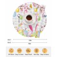 thumbnail image 6 of 15 Inch Round Placemats Set of 4, Happy Easter Non Slip Heat Insulation PP Table Mats, Spring Watercolor Bunny Eggs Flower Grey Plaid Washable Place Mats for Kitchen Dining Party Table Decor, 6 of 7