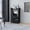 Black, variant on Smooth-rolling casters & 2-bottle holder shelf | For easy mobility and beverage storage in primary living space | Enjoy convenient movement and organized storage