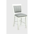 thumbnail image 2 of Of 2 Counter Height Chairs - White & Gray Linen Upholstered, Wooden Legs With Footrest For Dining Area Style (pair) Linen, Wood Construction, 2 of 3