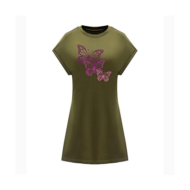 Vestido corto de verano para mujer, minivestido suave de manga corta para citas, calle femenina XL
