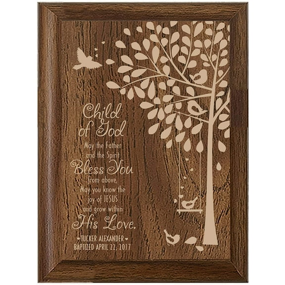 LifeSong Milestones Customized Engraved Baptism Wall Plaque - Child of God