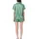 thumbnail image 3 of Conjuntos de pijama de satén para mujer INSPIRE CHIC, ropa de noche, camisetas con pantalones cortos, conjuntos de lounge L a rayas verdes, 3 of 6