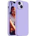 thumbnail image 1 of XUCP-Compatible with iPhone 14 Case,[Silky Touch Premium Liquid Silicone] [Soft Anti-Scratch Microfiber Lining], Ultra Slim Shockproof Protective Case for iPhone 14 - Light Purple, 1 of 4