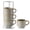 Lavender Gray, variant on Porcealin Coffee Mugs, Stackable Coffee Cups Set of 4 with Stand - 15 oz Large Ceramic Ribbed Latte Cup Set