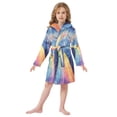 thumbnail image 2 of BZSMCE Bathrobes Belt Hooded Galactic Cat Journey Creative Pattern, 2 of 8