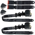 thumbnail image 1 of Retractable Safety Harness Set, Universal Adjustable Lap Belts for Golf Carts, School Buses, Engineering Trucks, Quick Installation, Steel Latch, E-Mark Safety Certified, 1 of 5