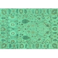 thumbnail image 1 of Ahgly Company Indoor Rectangle Oriental Turquoise Blue Traditional Area Rugs, 7' x 10', 1 of 4